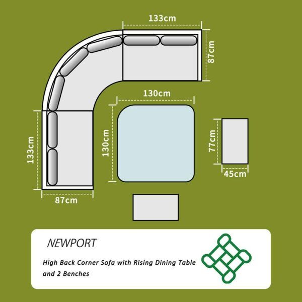 Rattan Park High Back Corner Sofa - Image 3