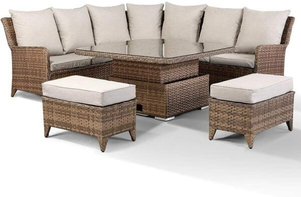 Rattan Park High Back Corner Sofa